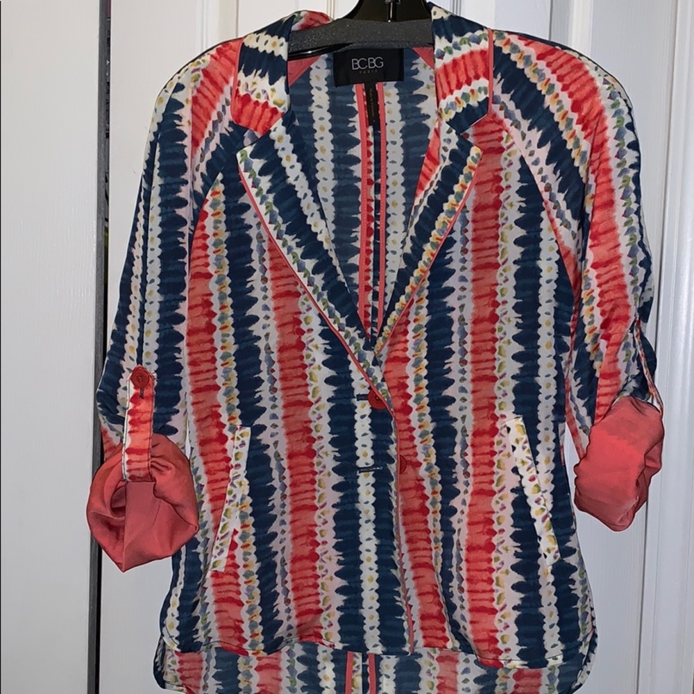 BCBG Paris tie dye blazer Sz 4 Ret $300